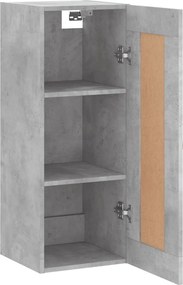 vidaXL Ντουλάπι Τοίχου Γκρι Σκυροδέματος 34,5x34x90 εκ. Επεξεργ. Ξύλο