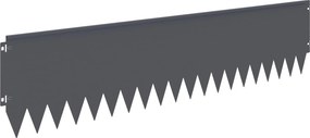 vidaXL Περίγραμμα γκαζόν 10 τμχ. 103 x 25 εκ Steel Ανθρακί
