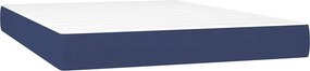 vidaXL Κρεβάτι Boxspring με Στρώμα Μπλε 140x200 εκ. Υφασμάτινο