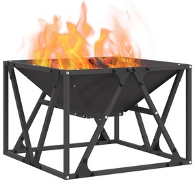 vidaXL Σόμπα φωτιάς Τετράγωνη Μαύρη 50x50x35 εκ Ατσάλι