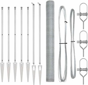 vidaXL Στύλος Περιφράξεων Ασημί 10 x 1,5 μ (13 χιλ. πλέγμα) Ατσάλι