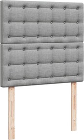 vidaXL Κρεβάτι Boxspring με Στρώμα Ανοιχτό Γκρι 80x200 εκ. Υφασμάτινο