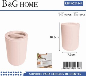 Θήκες οδοντόβουρτσας πλαστικές σε σετ 5Χ - Light Pink - 21644