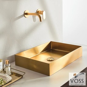 Voss Aldo Gold Brushed PVD 55x38 - Επιτραπεζιος Μεταλλικος Νιπτηρας
