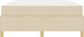 vidaXL Σκελετός Κρεβατιού με στρώμα Κρεμ 140 x 200 cm ύφασμα