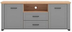 Έπιπλο Τηλεόρασης Valencia TV 160 Γκρί Γραφίτης - Artisan Oak - Γκρί Μάτ 161x41x66.5 εκ. 161x41x66.5 εκ.