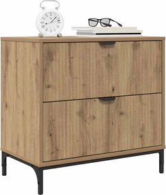 vidaXL Κομοδίνο artisan δρυς 63.5 x 36 x 61 εκ Επεξεργασμένο ξύλο