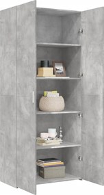 vidaXL Ντουλάπι Γκρι Σκυροδέματος 80x42,5x185 εκ. Επεξεργασμένο Ξύλο