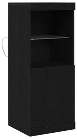 vidaXL Μπουφές με LED Φώτα Μαύρος Δρυς 41x37x100 εκ.