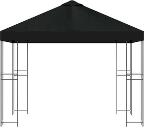 vidaXL Κιόσκι 3 x 3 m Μαύρο Πολυεστέρας και Χάλυβας 190 gsm