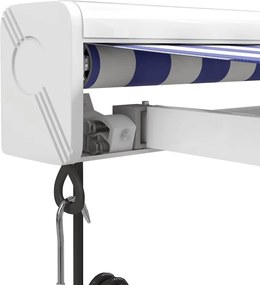 vidaXL Τέντα Πτυσσόμενη Μπλε και Λευκή 4 x 3 μ. Ύφασμα και Αλουμίνιο