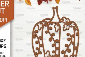 Σετ των 2 Intra απο ξύλο plywood 3mm-4mm πάχος Φθινοπωρινή διακόσμηση τοίχου κολοκύθας με λέιζερ Δίασταση 15x15 cm INTRAFABR-102188948