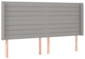 vidaXL Κρεβάτι Boxspring με Στρώμα &amp; LED Αν.Γκρι 160x200εκ. Υφασμάτινο
