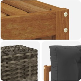 vidaXL Σειρά Καναπέ Εξωτερικού 7 pcs Φυσικό και Ανθρακί
