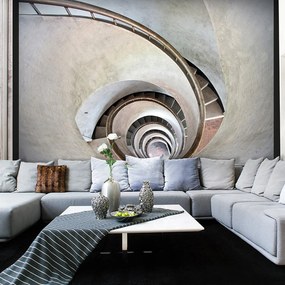 Φωτοταπετσαρία - White spiral stairs 350x270