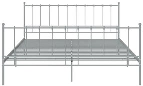 Πλαίσιο Κρεβατιού Γκρι 140 x 200 εκ. Μεταλλικό - Γκρι