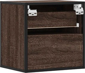 vidaXL Κομοδίνο επίτοιχο ντουλάπι καφέ δρυς 40x31x39,5 cm