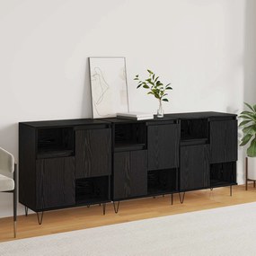 vidaXL Πλαϊνό γραφείο 3 pcs Μαύρη Οξυά 60 x 35 x 70 cm