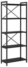 Ράφι Βιβλίων Μαύρη Οξυά 60 x 30 x 155 εκ Επεξεργασμένο ξύλο