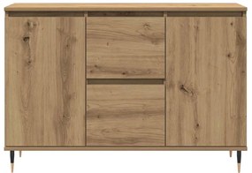 vidaXL Πλαϊνό γραφείο με συρτάρι artisan δρυς 101.5 x 35 x 70 εκ