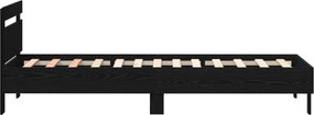 vidaXL Σκελετός Κρεβατιού Μαύρη Δρυς 80 x 200 cm Επεξεργασμένο Ξύλο