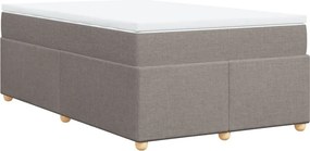 vidaXL Κρεβάτι Boxspring με Στρώμα Taupe 120x190 εκ. Υφασμάτινο