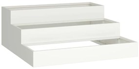 vidaXL Γλάστρα Κήπου Λευκό 90 x 90 x 35 εκ Ατσάλι
