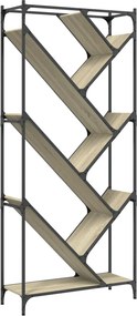 vidaXL Βιβλιοθήκη Sonoma Δρυς 79x30x180 εκ. Επεξεργ. Ξύλο &amp; Μέταλλο