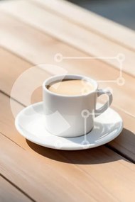 Σετ των 2 Intra Συλλεκτικό Ξύλινο Παζλ Plywood 4mm - Φλιτζάνι καφέ σε ξύλινο τραπέζι Σε Ξύλινο Κουτί - Διαστάσεις: 10x10 cm – 25 κομμάτια