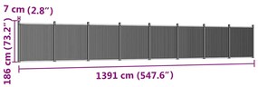 Πάνελ Περίφραξης Γκρι 1391 x 186 εκ. από WPC - Γκρι