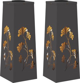 vidaXL Ηλιακό LED Φως Δρόμου 2 pcs Θερμό λευκό 18 x 18 x 50 εκ.