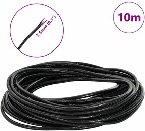 vidaXL Δερμάτινο σχοινί 1 Μαύρο Ø2,5 χιλ. x 10 μ. Δέρμα