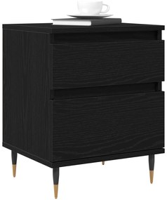 vidaXL Κομοδίνα 2 τεμάχια Μαύρη Δρυς 40x35x50 εκ. Επεξεργασμένο Ξύλο