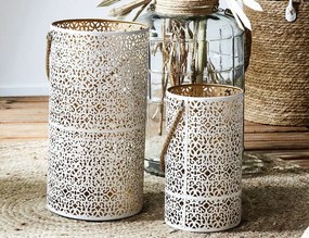 ΦΑΝΑΡΆΚΙΑ LANTERNE METAL AJOURE BLANC DORE X2 M1 HD0037
