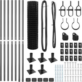 vidaXL Τεντώτο με στήριγμα Γκρι 1 x 10 m Ατσάλι