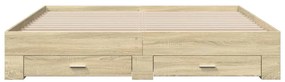 vidaXL Πλαίσιο Κρεβατιού με συρτάρια Sonoma Δρυς 200x200εκ. Επεξ. Ξύλο