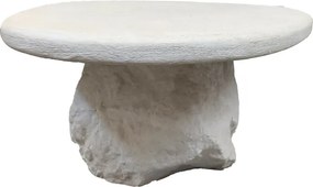 Τραπέζι σαλονιού Zinol pakoworld mdf-polyresin λευκό 105x62x32εκ