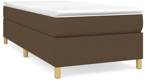 vidaXL Κρεβάτι Boxspring με Στρώμα Σκούρο Καφέ 90x190 εκ. Υφασμάτινο