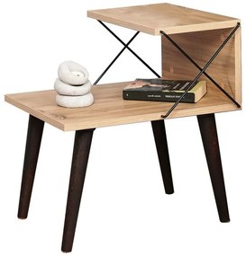 Βοηθητικό τραπέζι-κομοδίνο Gather Pakoworld sonoma-καρυδί 50x40x55εκ 071-001532-071-001532-Καφέ 071-001532