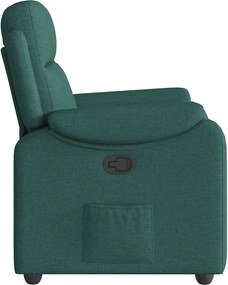 vidaXL Πολυθρόνα Ανακλινόμενη Σκούρο Πράσινο Υφασμάτινη