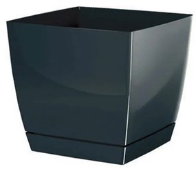 Γλάστρα Με Πιάτο (13.5x13.5x12.4) Marhome Coubi Square Γραφίτης 09-DUKP135-426U