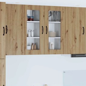 vidaXL Κρεμαστό ντουλάπι κουζίνας με ράφι Artisan Oak 40 x 31 x 80 εκ.
