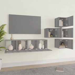 vidaXL Σετ Επίπλων Τηλεόρασης 6 Τεμ. Γκρι Sonoma Επεξεργασμένο Ξύλο