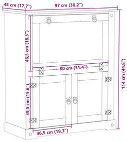 ΚΑΒΑ ΚΡΑΣΙΩΝ CORONA 97X45X114 ΕΚ. ΑΠΟ ΜΑΣΙΦ ΞΥΛΟ ΠΕΥΚΟΥ 4002789