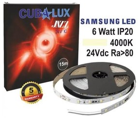 Ταινία LED 6W IP20 24V IC 3000K 4000K 5700K 15M JAZZ Cubalux 130870