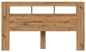 vidaXL LED κεφαλάρι Artisan Oak 180x18,5x103,5 cm Κατασκευασμένο ξύλο