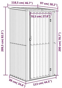 Αποθήκη Κήπου Πράσινη 118,5x97x209,5 εκ. Γαλβανισμένο Ατσάλι - Πράσινο