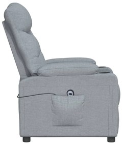 vidaXL Πολυθρόνα Ανακλινόμενη Ηλεκτρική Ανοιχτό Γκρι Υφασμάτινη