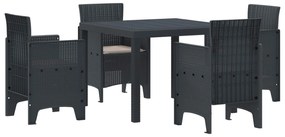 Σέτ φαγητού για κήπο 5 pcs Ανθρακί Rattan Polt