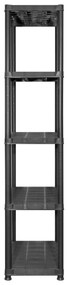 vidaXL Ραφιέρα Αποθήκευσης 5 Επιπέδων Μαύρη 284x38x170 εκ. Πλαστική